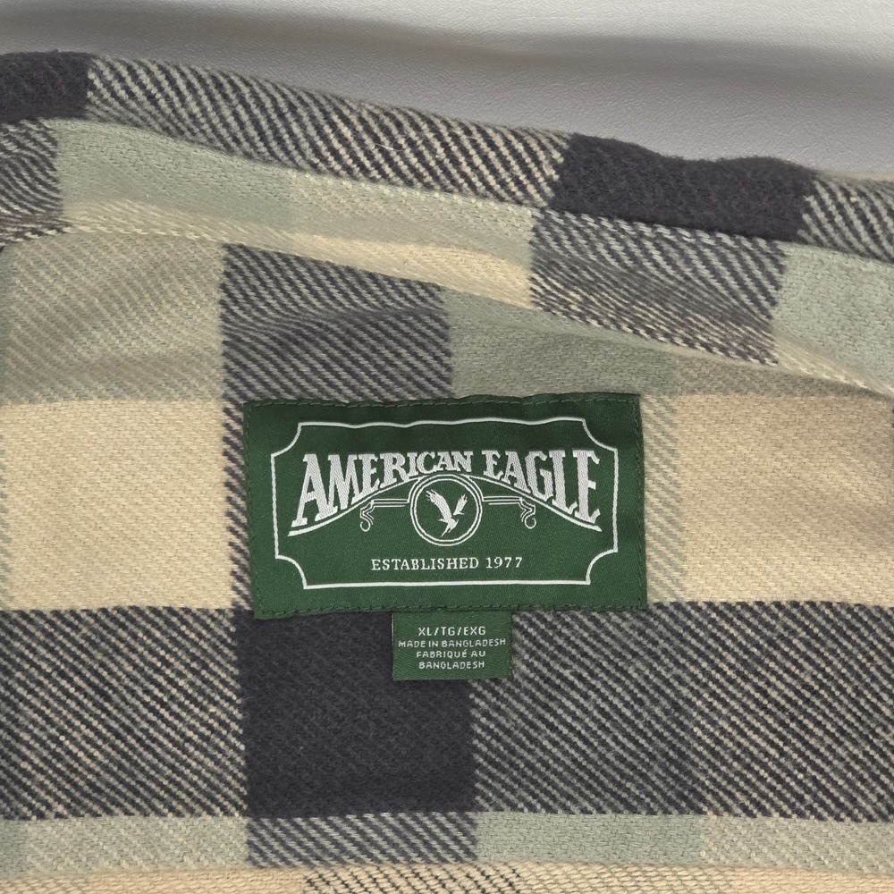 American Eagle Plaid Shacket Mens XL Button Up Barn Shirt Chore Outdoor Gorpcore - Picture 5 of 16
